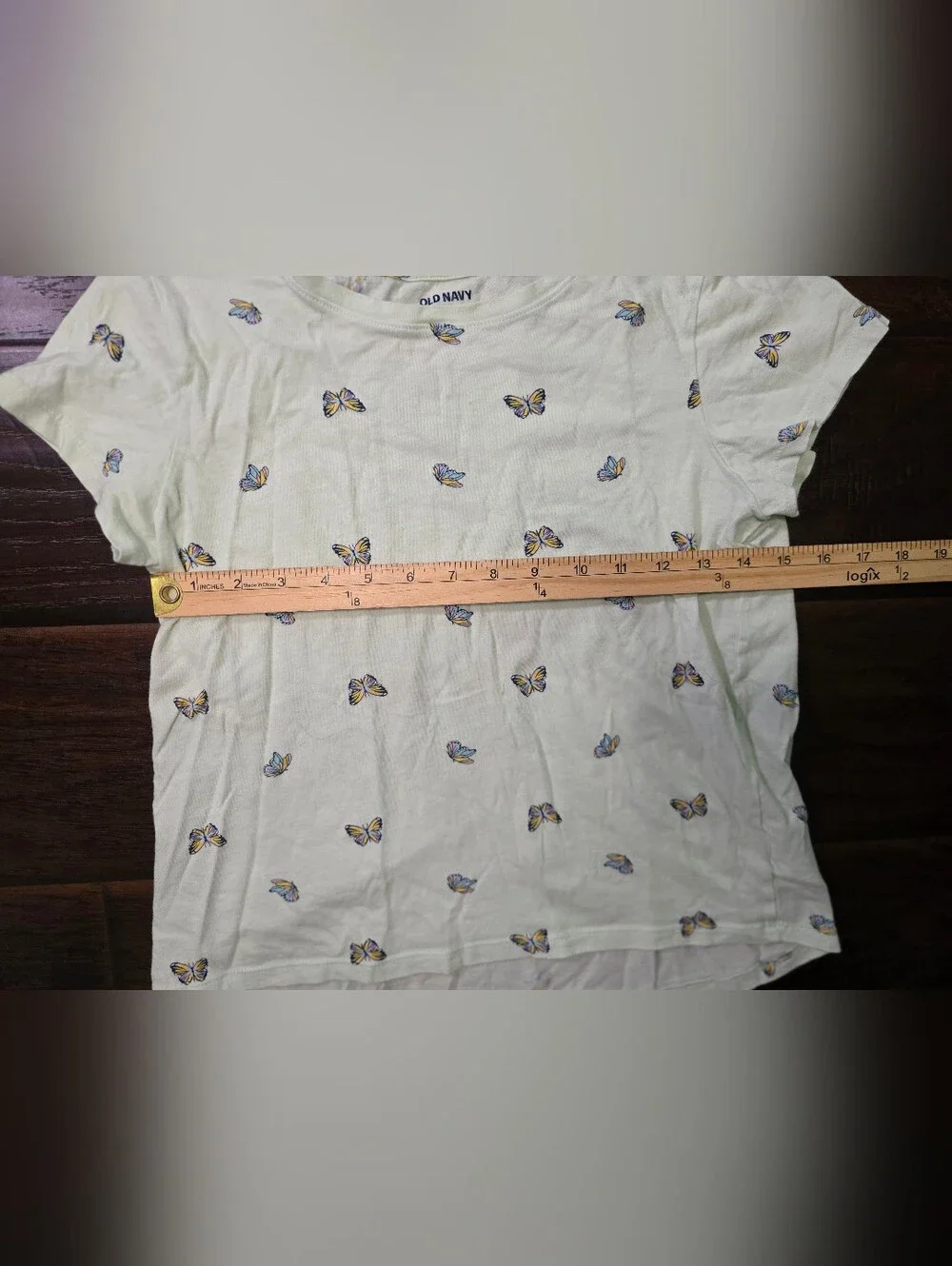 Old Navy Girls Green Butterfly Print Softest Tee Short Sleeve XL